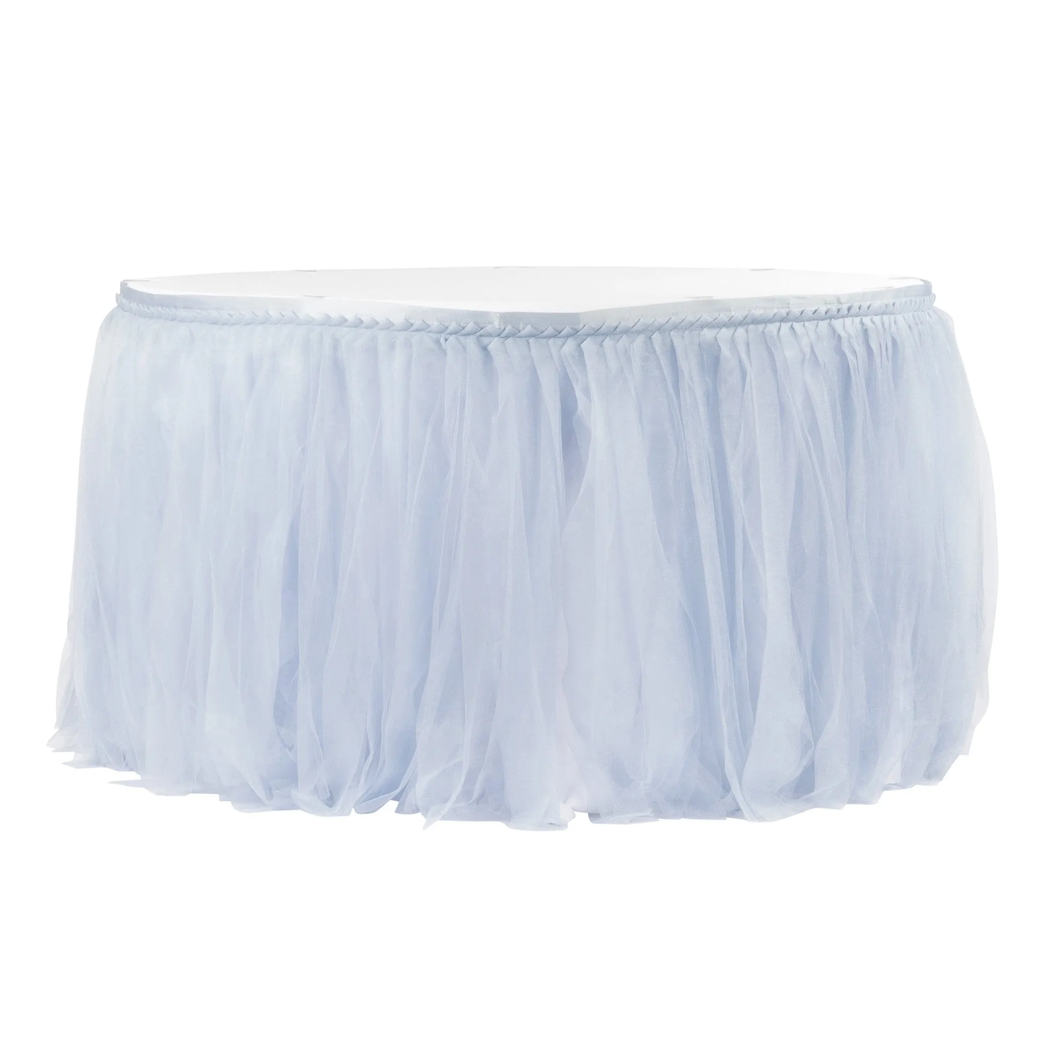 Tulle Tutu 14ft Table Skirt - Dusty Blue