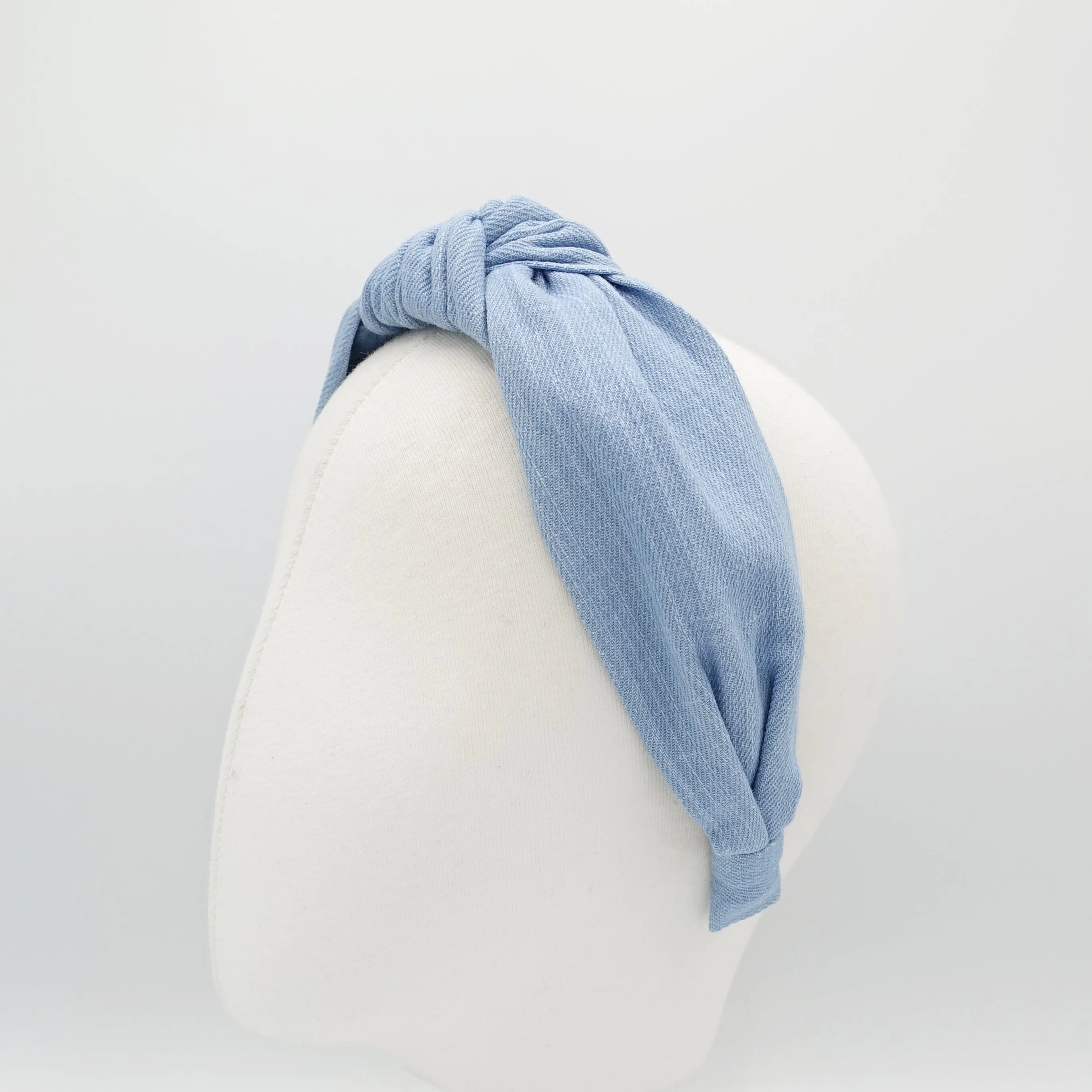 wide denim knotted headband cotton wrap headband women casual hair accessory