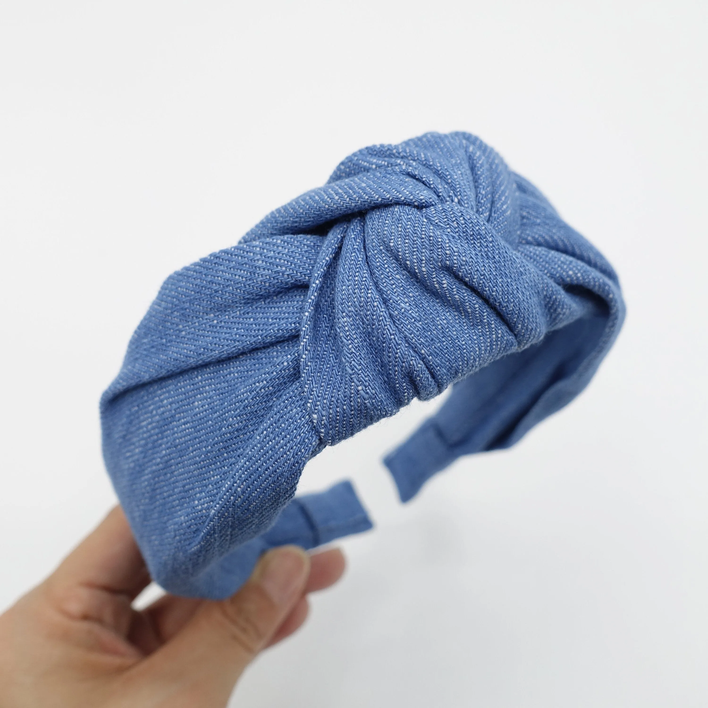 wide denim knotted headband cotton wrap headband women casual hair accessory