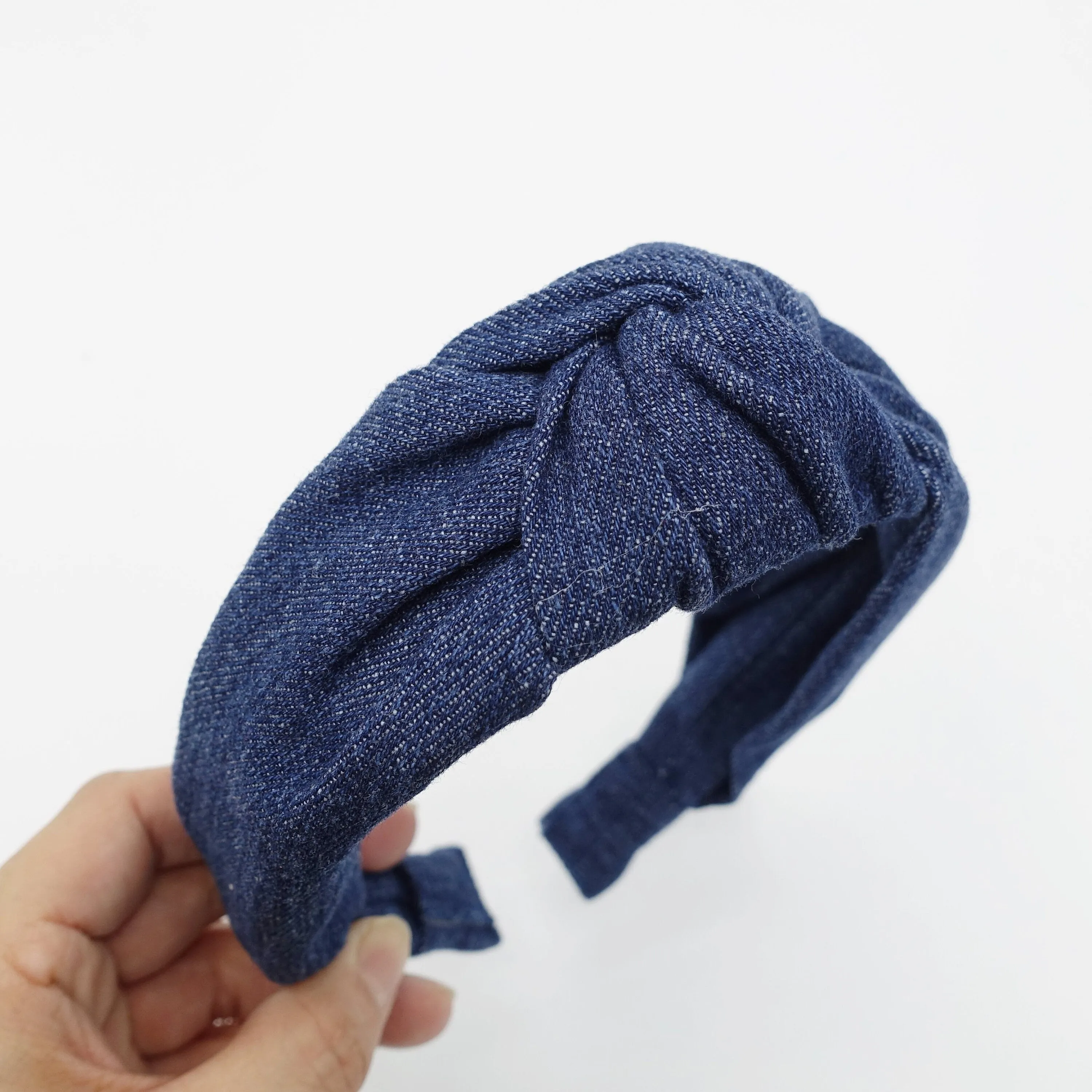 wide denim knotted headband cotton wrap headband women casual hair accessory