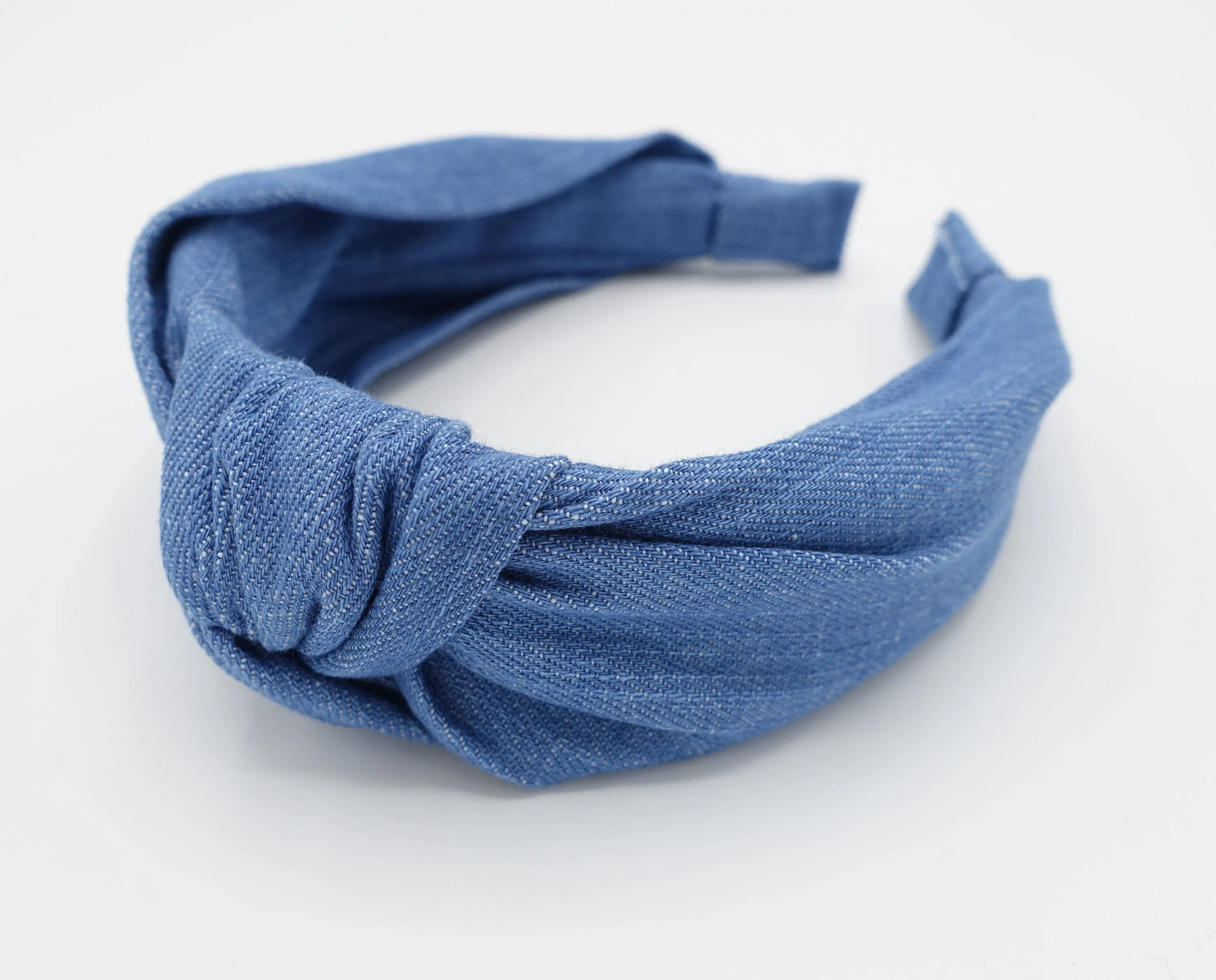 wide denim knotted headband cotton wrap headband women casual hair accessory