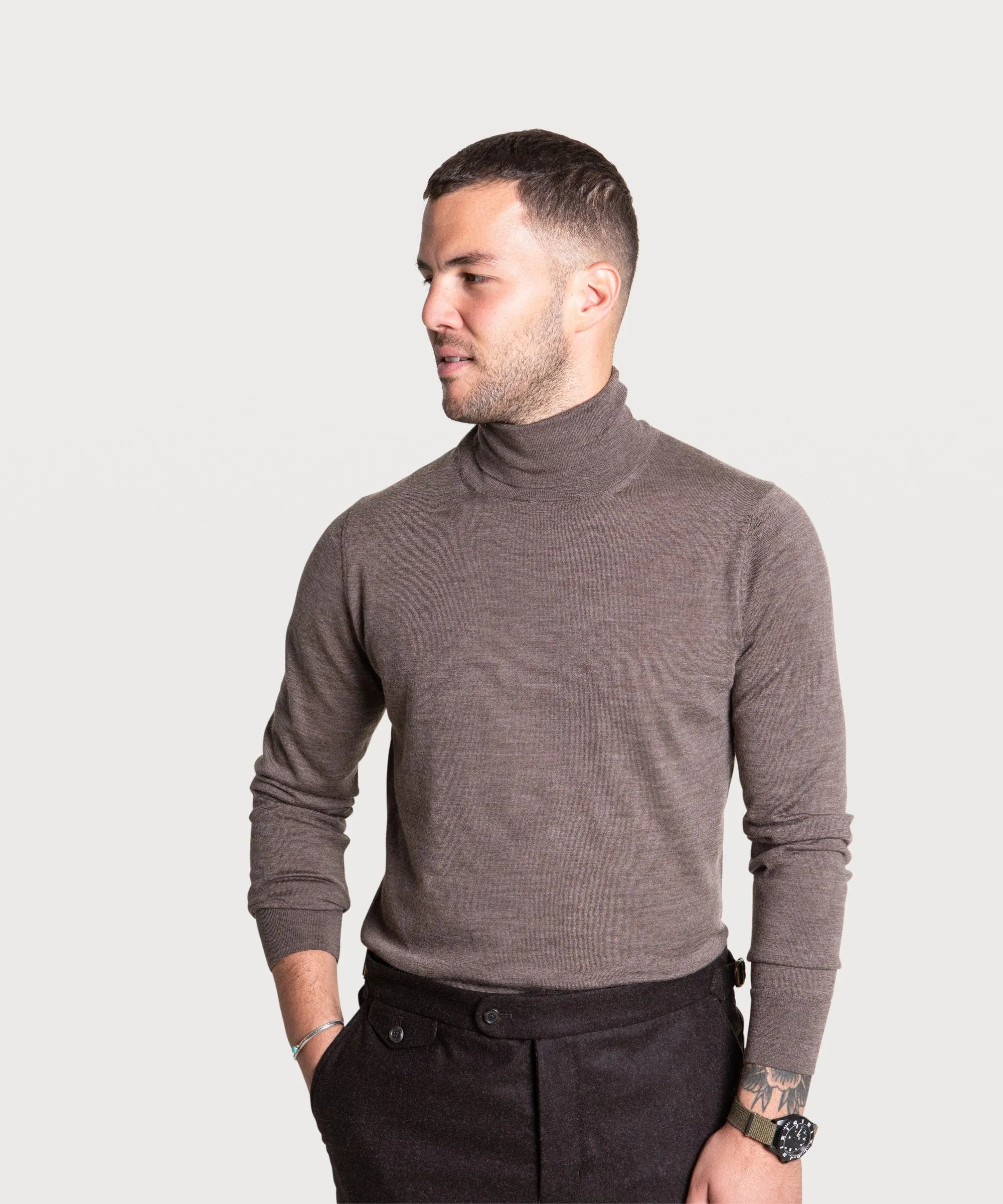 Wool Silk Rollneck Sweater